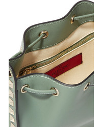 Valentino The Rockstud Leather Bucket Bag Mint