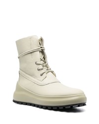 Stone Island Shadow Project Logo Patch Leather Boots
