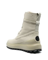 Stone Island Shadow Project Logo Patch Leather Boots