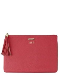 GiGi New York Personalized Uber Pebbled Leather Clutch