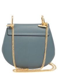 Chloé Chloe Mini Drew Leather Crossbody Bag Blue