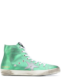 Mint Leather High Top Sneakers
