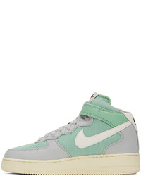 Nike Green Gray Air Force 1 Mid 07 Sneakers