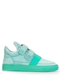 Mint Leather Low Top Sneakers