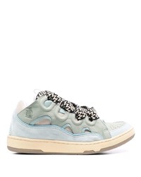 Lanvin Curb Leather Lace Up Sneakers