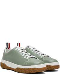 Thom Browne Green Cable Knit Court Low Top Sneakers