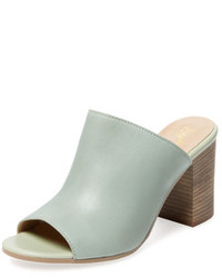 Mint Leather Mules