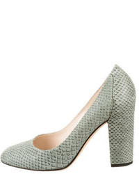 Christian Dior Embossed Round Toe Pumps