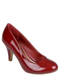 Journee Collection Hailey Jeans Co Round Toe Patent Pumps