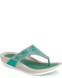 Mint Leather Thong Sandals