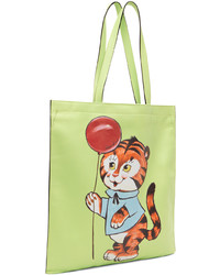 Moschino Green Illustrated Animals Tote