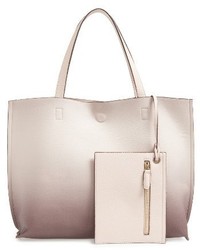 Street Level Reversible Faux Leather Tote Ivory