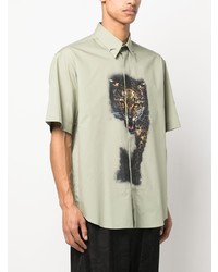 Roberto Cavalli Leopard Print Short Sleeve Shirt