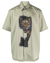 Roberto Cavalli Leopard Print Short Sleeve Shirt