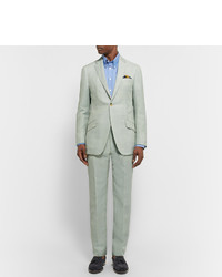 Richard James Green Seishin Slim Fit Wool Linen And Mohair Blend Suit Jacket
