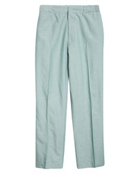 Zegna Cotton Blend Trousers In Pastel Green At Nordstrom