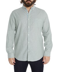 Johnny Bigg Serge Cotton Linen Shirt In Green At Nordstrom