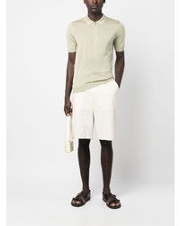 Barba Half Zip Linen Polo Shirt