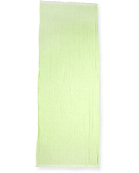 Eileen Fisher Organic Linen Gauzy Dots Scarf Light Green