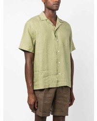 Frescobol Carioca Cuban Collar Linen Shirt