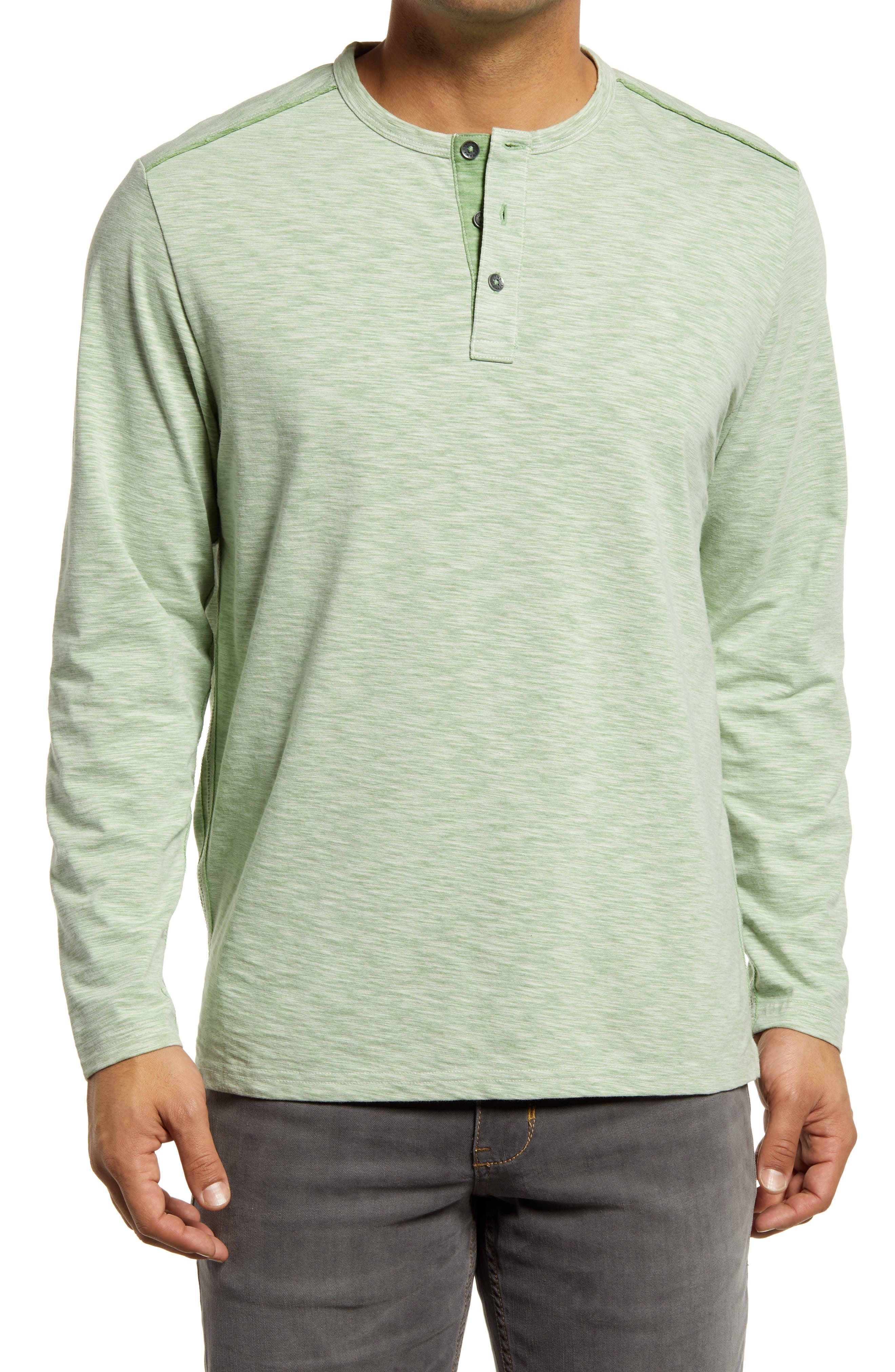 Tommy Bahama Fray Day Harbor Henley In Parrot Green At Nordstrom, $99 ...