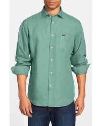 Façonnable Faconnable Long Sleeve Linen Sport Shirt Pale Green Large