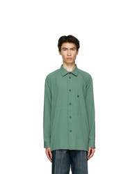 Issey Miyake Men Green Cotton Drip Shirt