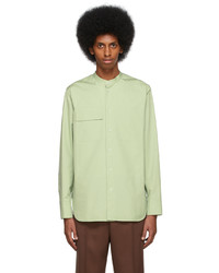 Jil Sander Green Cotton Poplin Shirt