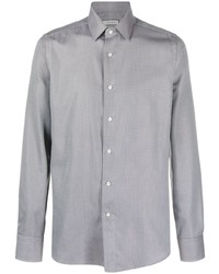 Canali Patterned Jacquard Cotton Shirt