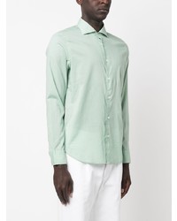 Fedeli Spread Collar Stretch Cotton Shirt
