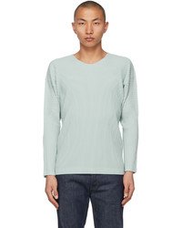 Homme Plissé Issey Miyake Blue Monthly Color February Long Sleeve T Shirt