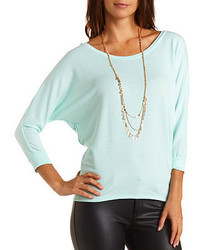 Charlotte Russe French Terry Dolman Sleeve Tee