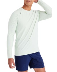 Rhone Crew Neck Long Sleeve T Shirt In Green Lily Heather At Nordstrom