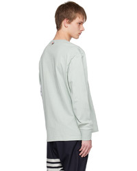 Thom Browne Green 4 Bar Long Sleeve T Shirt