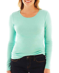 jcpenney Jcp Jcp Long Sleeve Crewneck Tee