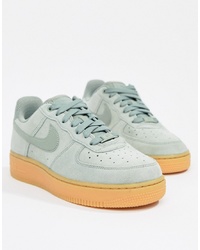Nike Green Air Force 1 Trainers With Gum Sole