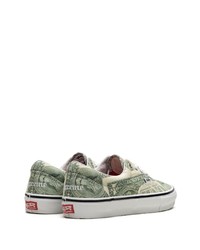 Vans X Supreme Skate Era Dollar Bill Green Sneakers