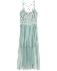 H&M Lace Dress With Mesh Skirt