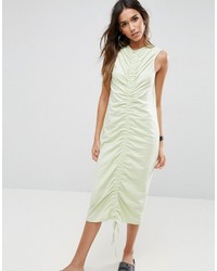 Asos Midi Dress With Ruched Detail And Low Back