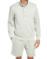 Goodlife Sun Faded Micro Terry Quarter Button Pullover In Seagrass At Nordstrom