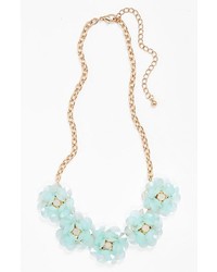 BP. Floral Stone Frontal Necklace Mint One Size