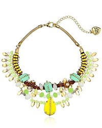 Betsey Johnson Stone Frontal Boost Multi W Yellow Stone Necklace Mint Strand Necklace