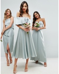 Asos Wedding Bardot Fold Prom Midi Dress