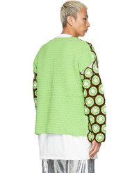 Doublet Green Crochet Cut Fruits Cardigan