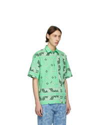 MSGM Green Bandana Print Shirt