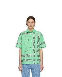MSGM Green Bandana Print Shirt