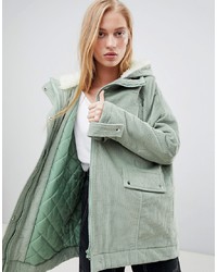 ASOS DESIGN Cord Borg Hooded Parka