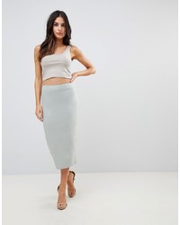 ASOS DESIGN High Waist Longerline Pencil Skirt