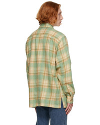 Doublet Green Beige Doll Flannel Shirt
