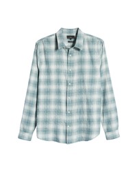 Vince Oceanview Plaid Flannel Button Up Shirt In Dark Sea Route At Nordstrom